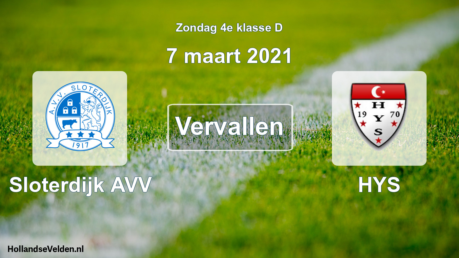 Scheduled Match: Sloterdijk AVV - HYS (7 March 2021)