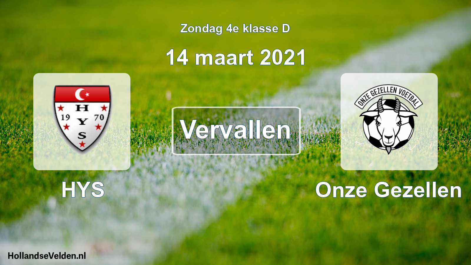 Scheduled Match: HYS - Onze Gezellen (14 March 2021)