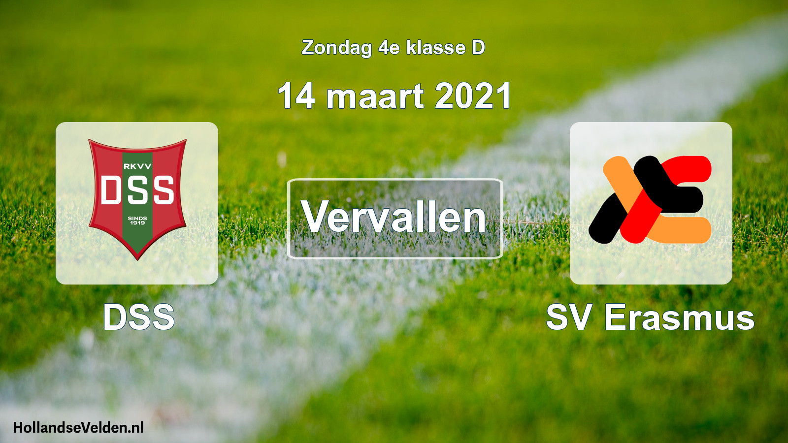Scheduled Match: DSS - SV Erasmus (14 March 2021)