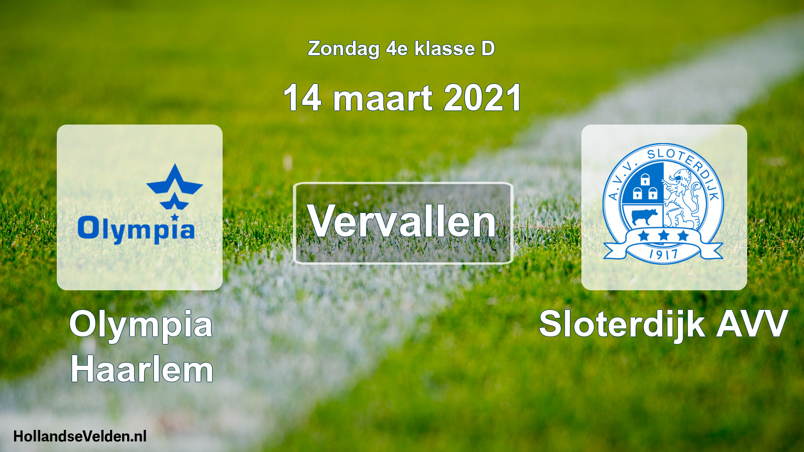 Scheduled Match: Olympia Haarlem - Sloterdijk AVV (14 March 2021)