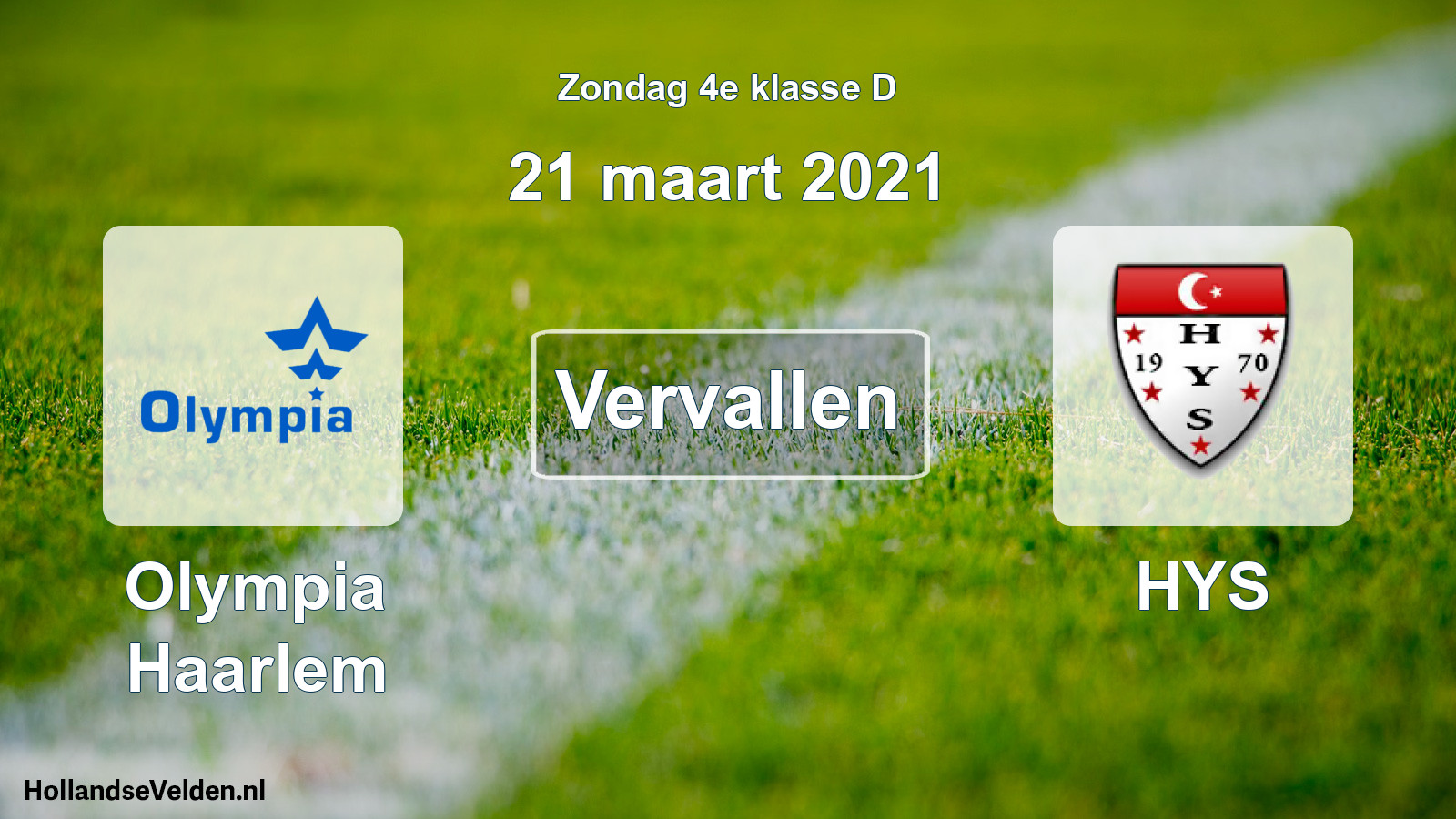 Scheduled Match: Olympia Haarlem - HYS (21 March 2021)
