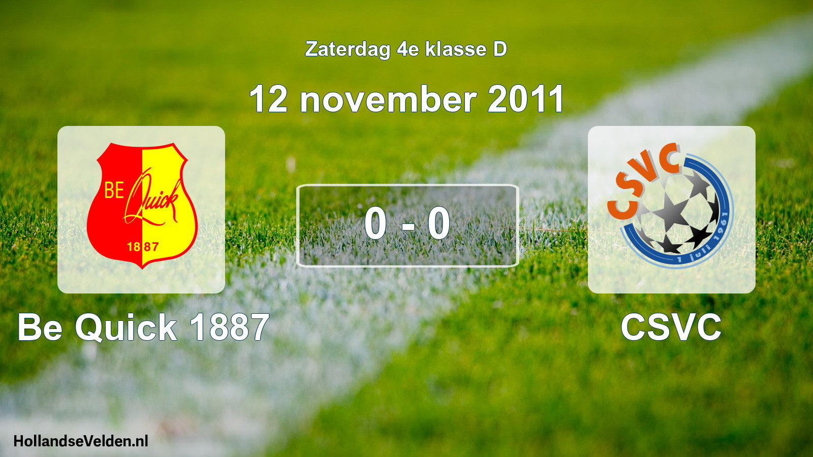 Total number of matches played: Be Quick 1887 - CSVC 0 - 0 (12 November 2011)