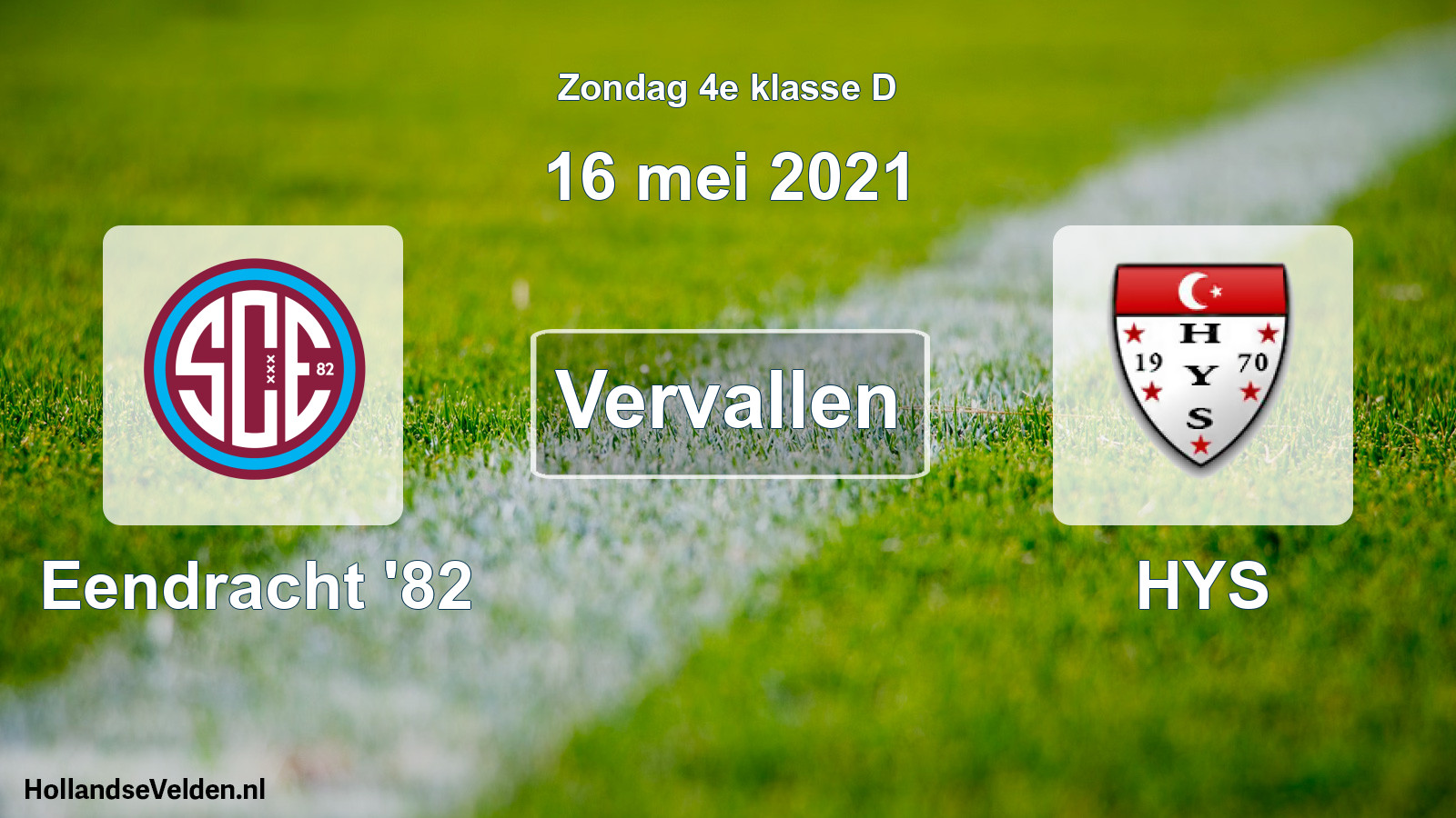 Scheduled Match: Eendracht '82 - HYS (16 May 2021)