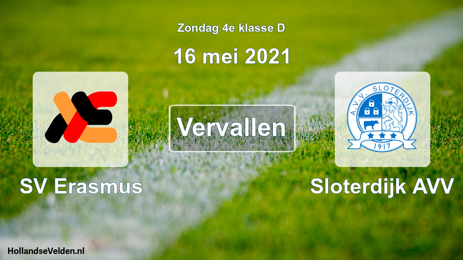 Scheduled Match: SV Erasmus - Sloterdijk AVV (16 May 2021)