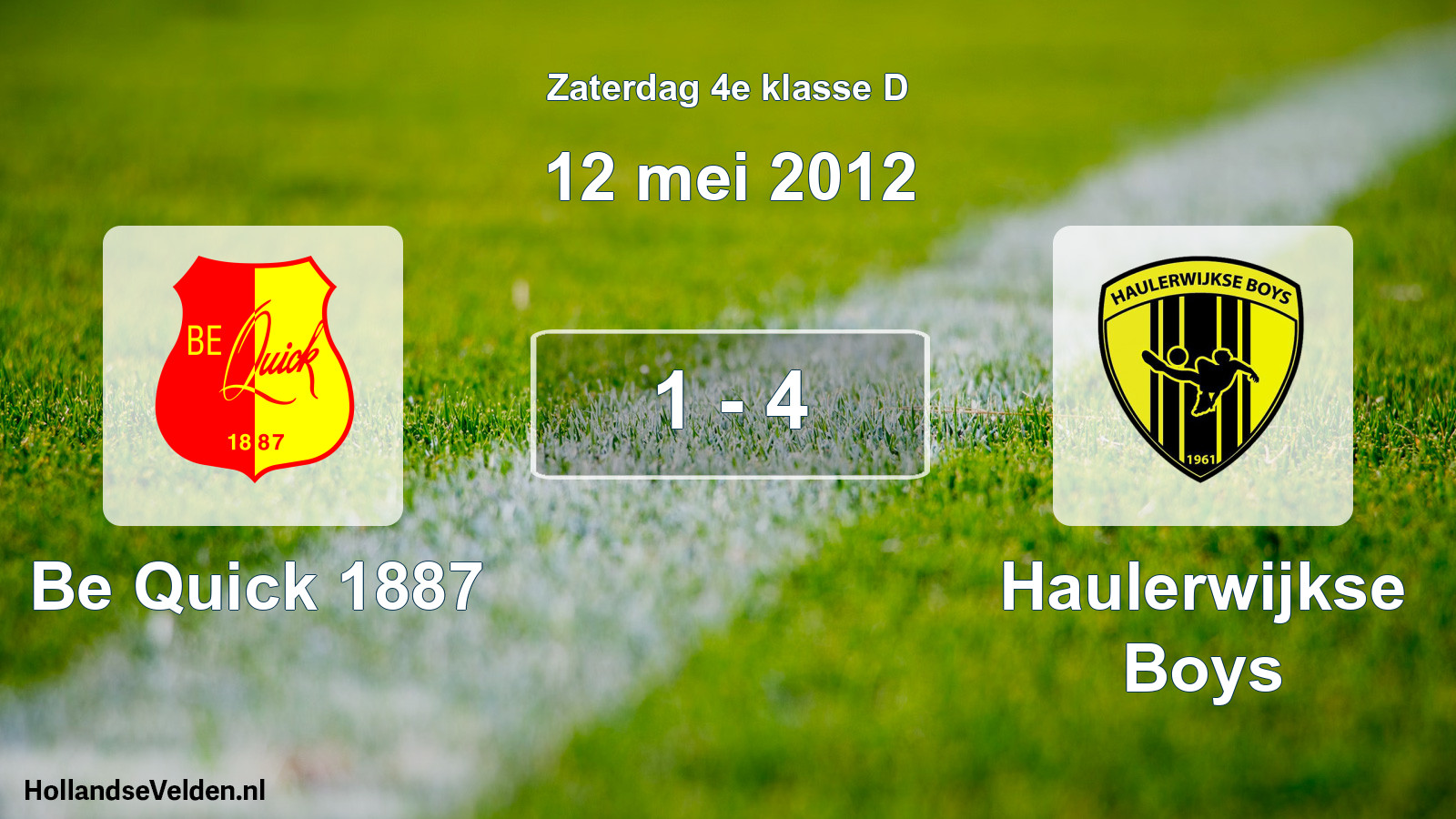 Total number of matches played: Be Quick 1887 - Haulerwijkse Boys 1 - 4 (12 May 2012)