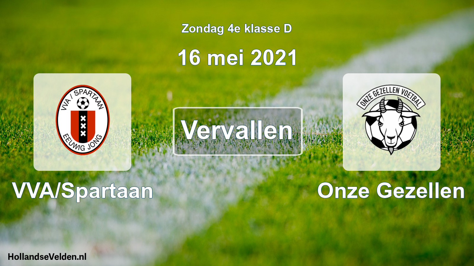 Scheduled Match: VVA/Spartaan - Onze Gezellen (16 May 2021)