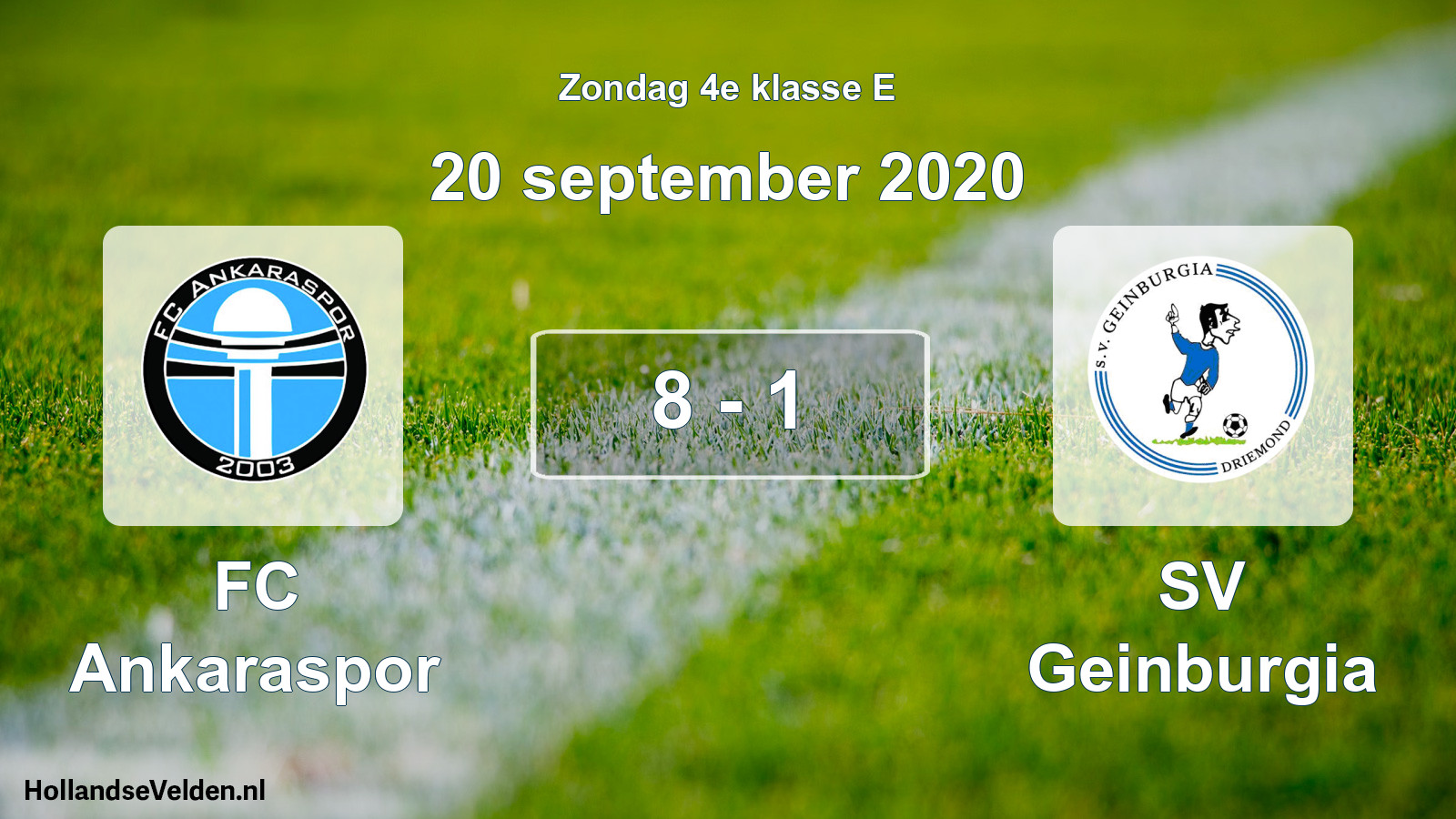 Total number of matches played: FC Ankaraspor - SV Geinburgia 8 - 1 (20 September 2020)