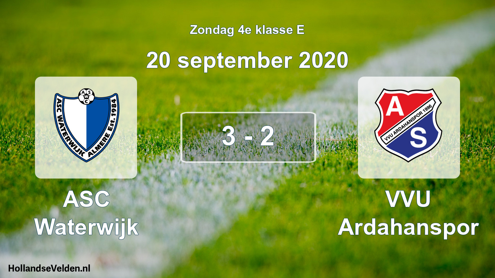 Total number of matches played: ASC Waterwijk - VVU Ardahanspor 3 - 2 (20 September 2020)