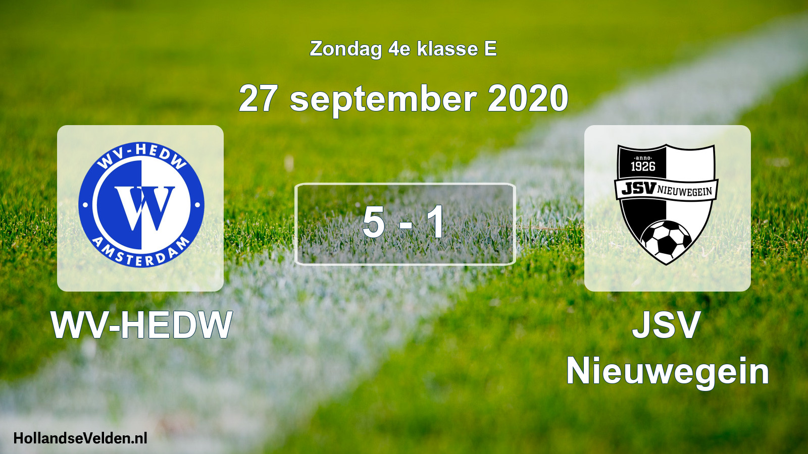 Total number of matches played: WV-HEDW - JSV Nieuwegein 5 - 1 (27 September 2020)