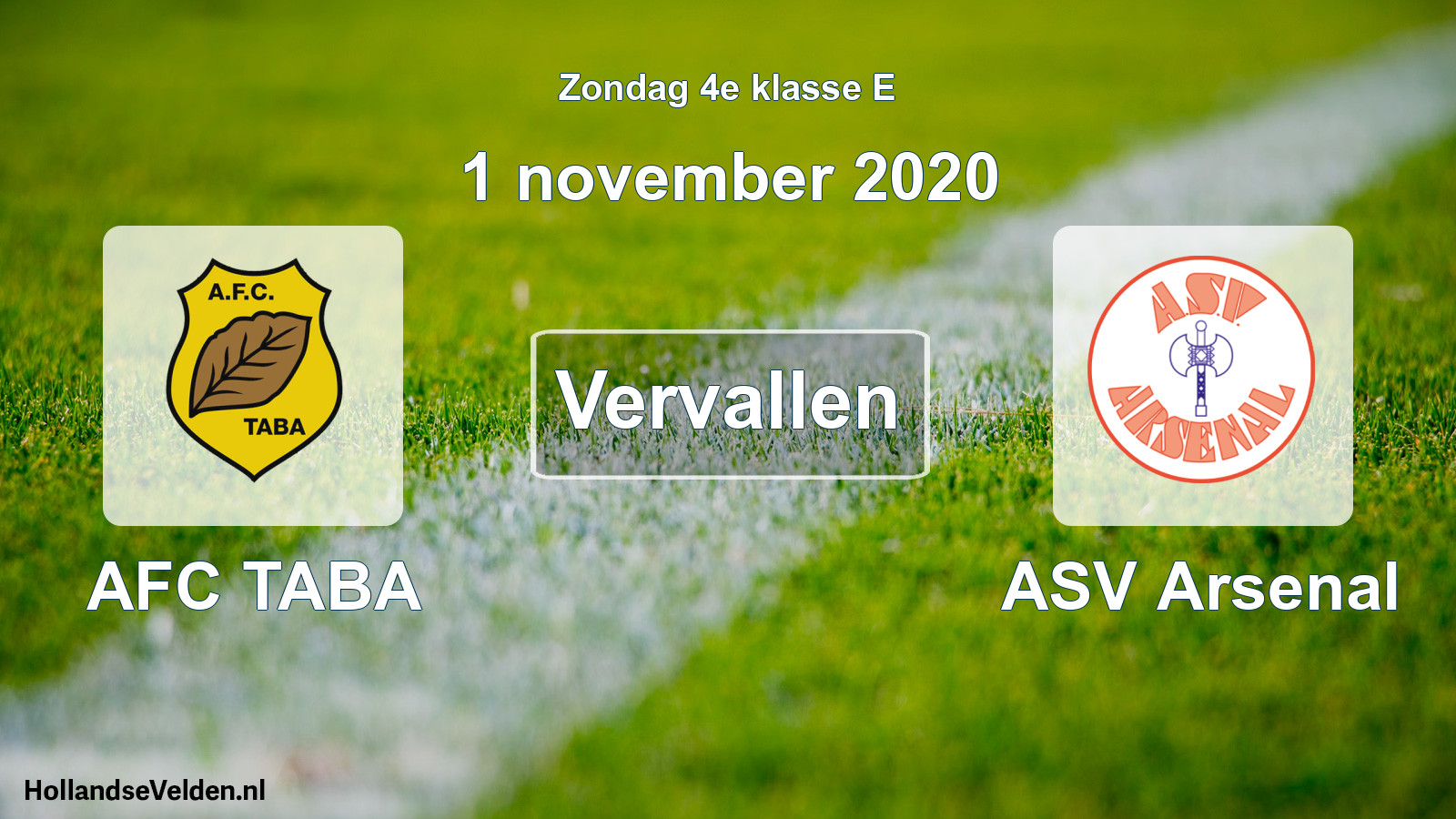 Scheduled Match: AFC TABA - ASV Arsenal (1 November 2020)