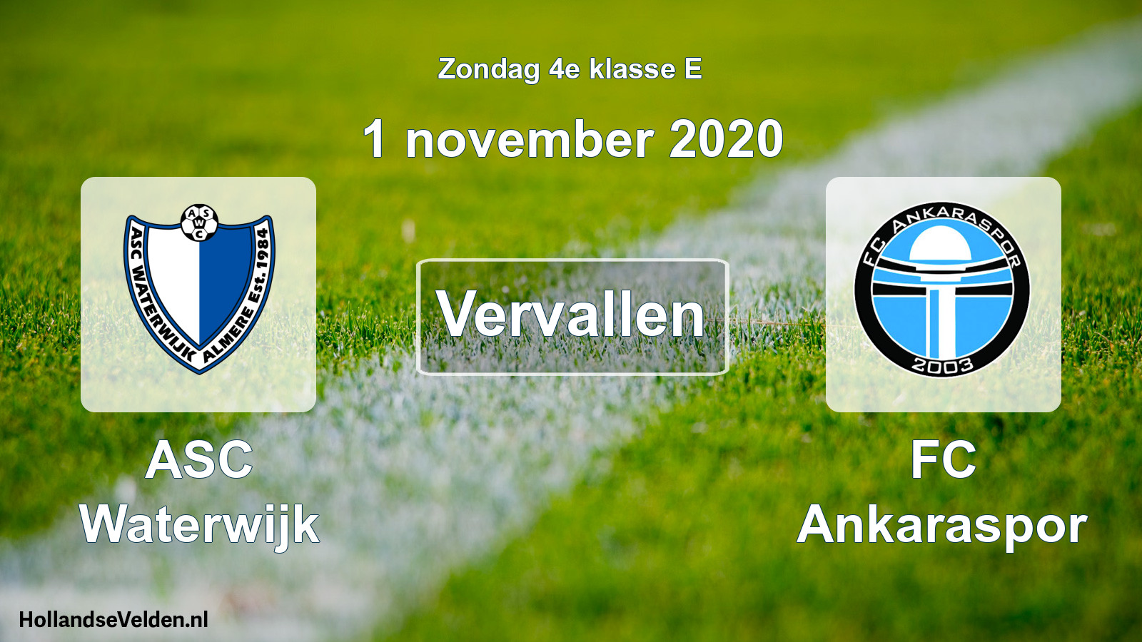 Scheduled Match: ASC Waterwijk - FC Ankaraspor (1 November 2020)