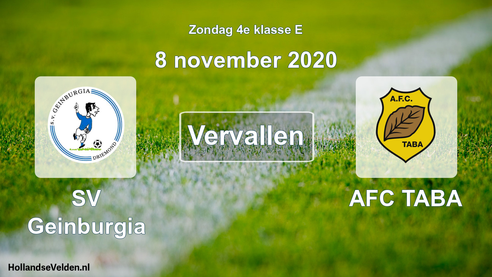 Scheduled Match: SV Geinburgia - AFC TABA (8 November 2020)