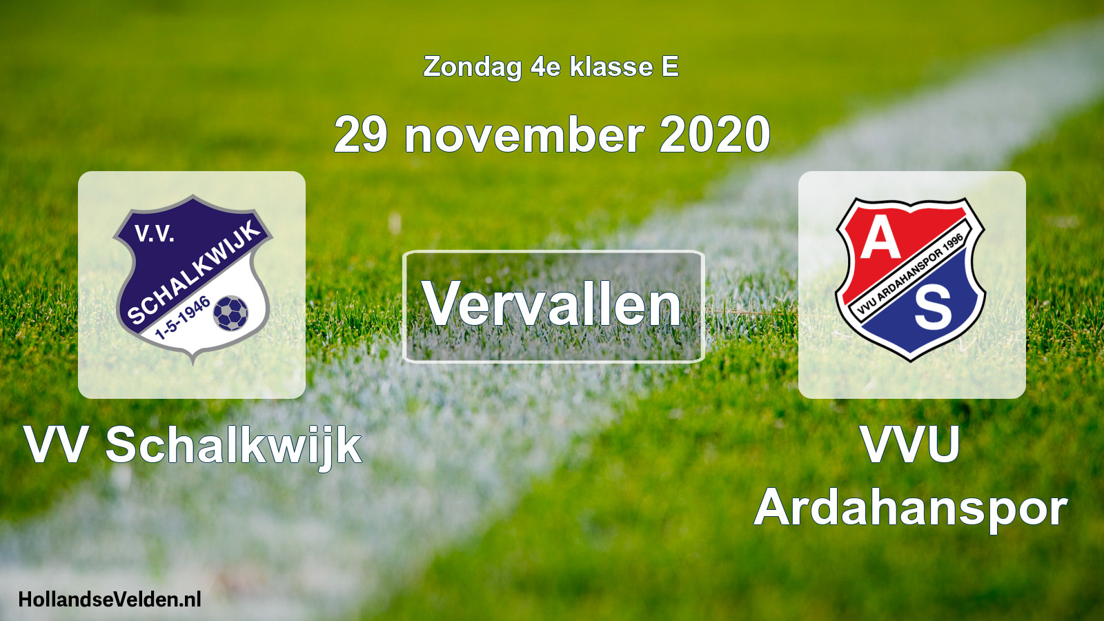 Scheduled Match: VV Schalkwijk - VVU Ardahanspor (29 November 2020)