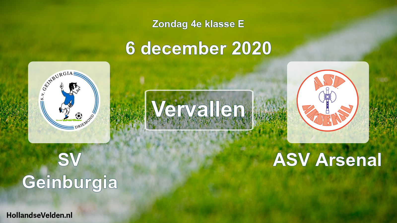 Scheduled Match: SV Geinburgia - ASV Arsenal (6 December 2020)