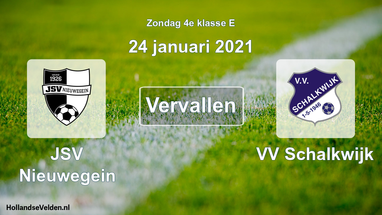 Scheduled Match: JSV Nieuwegein - VV Schalkwijk (24 January 2021)