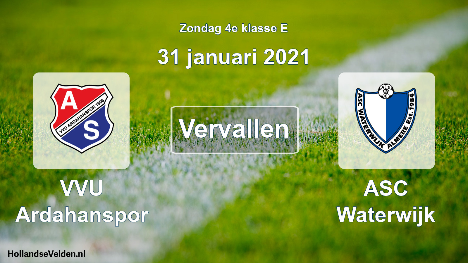 Scheduled Match: VVU Ardahanspor - ASC Waterwijk (31 January 2021)