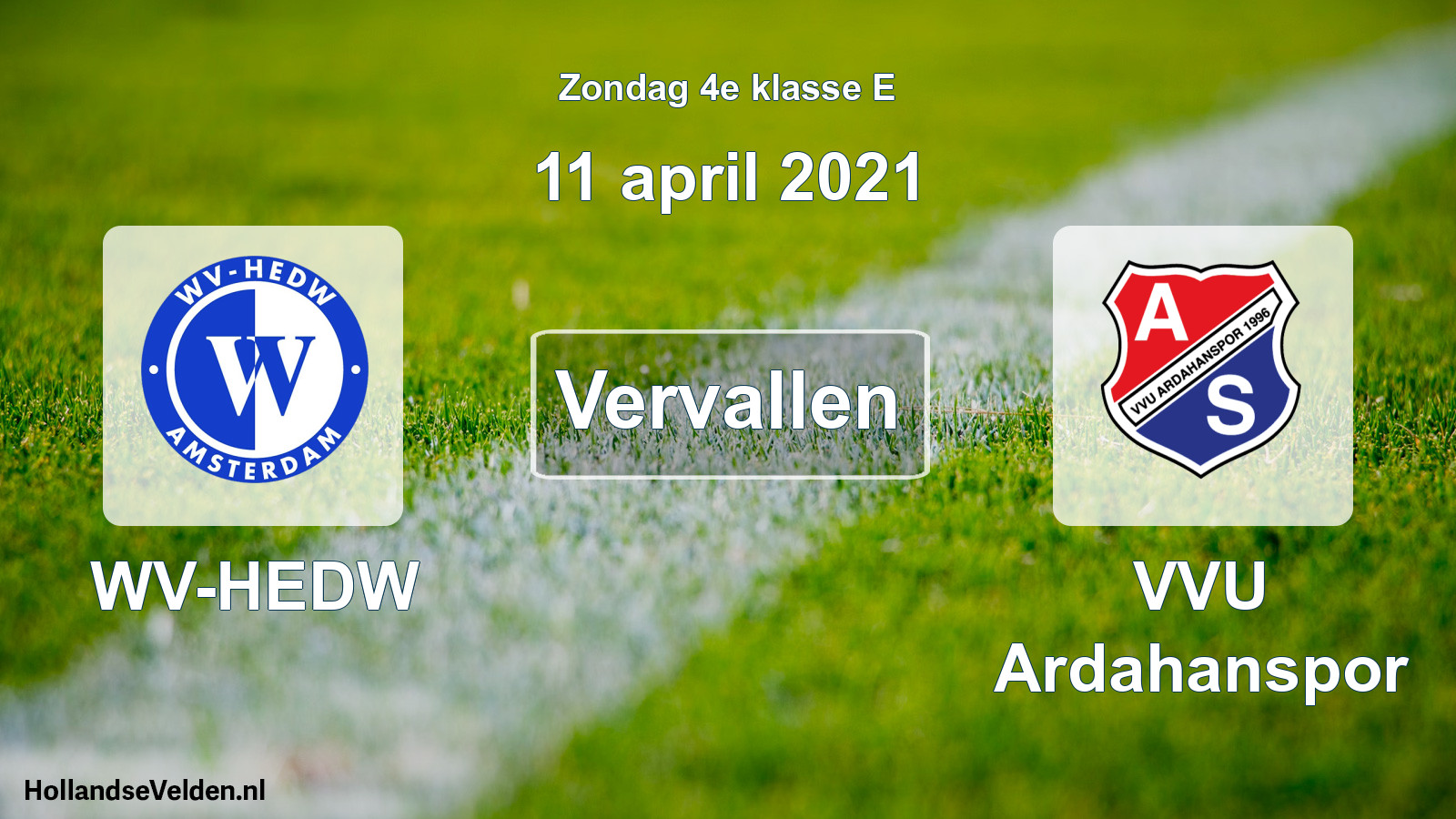 Scheduled Match: WV-HEDW - VVU Ardahanspor (11 April 2021)