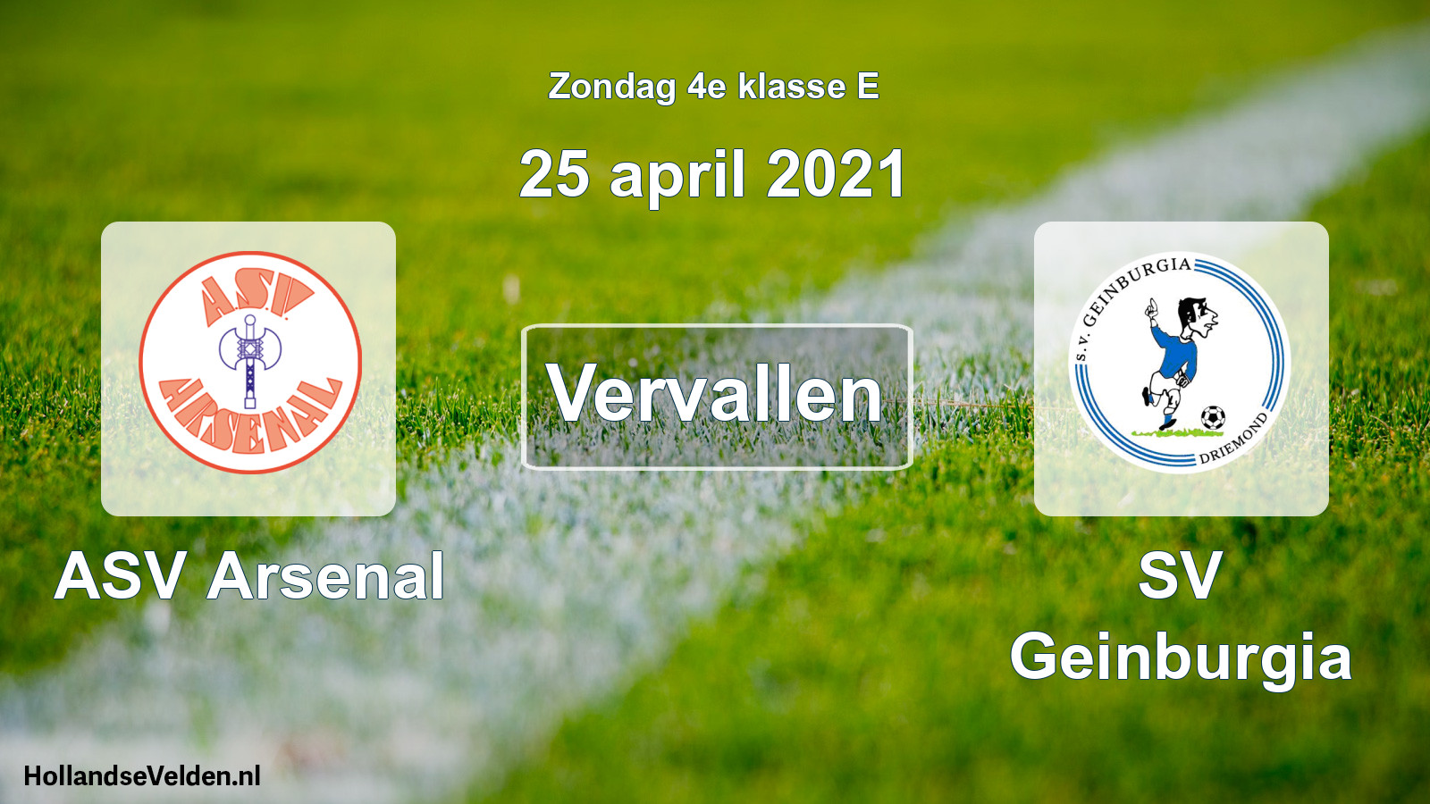 Scheduled Match: ASV Arsenal - SV Geinburgia (25 April 2021)