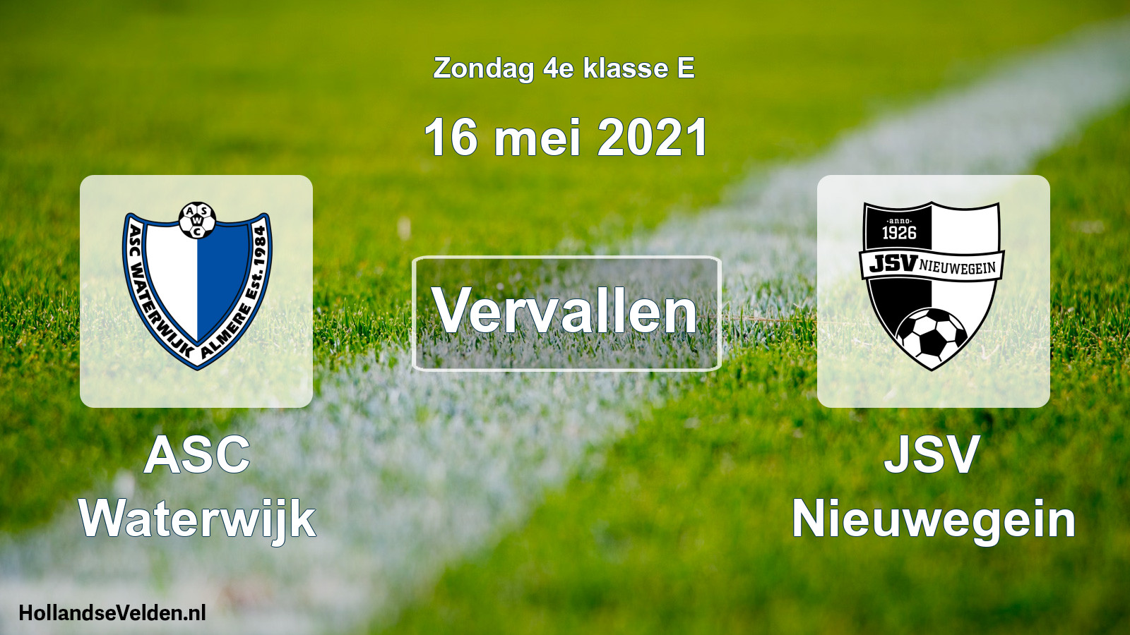 Scheduled Match: ASC Waterwijk - JSV Nieuwegein (16 May 2021)