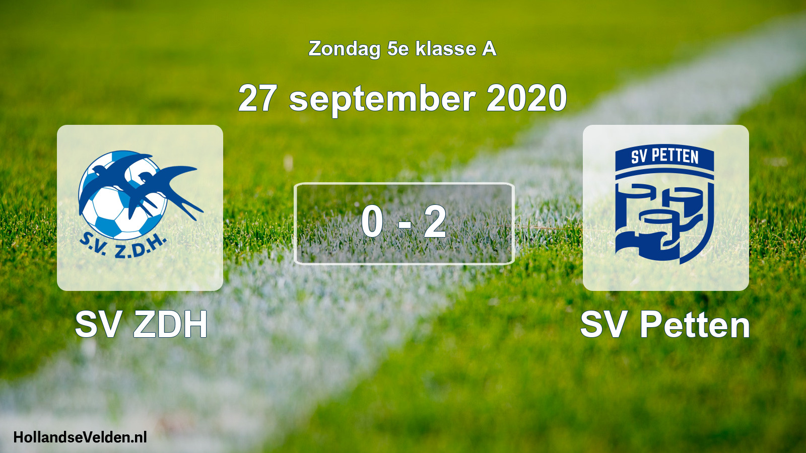 Total number of matches played: SV ZDH - SV Petten 0 - 2 (27 September 2020)