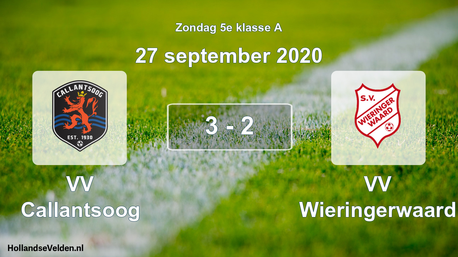 Total number of matches played: VV Callantsoog - VV Wieringerwaard 3 - 2 (27 September 2020)