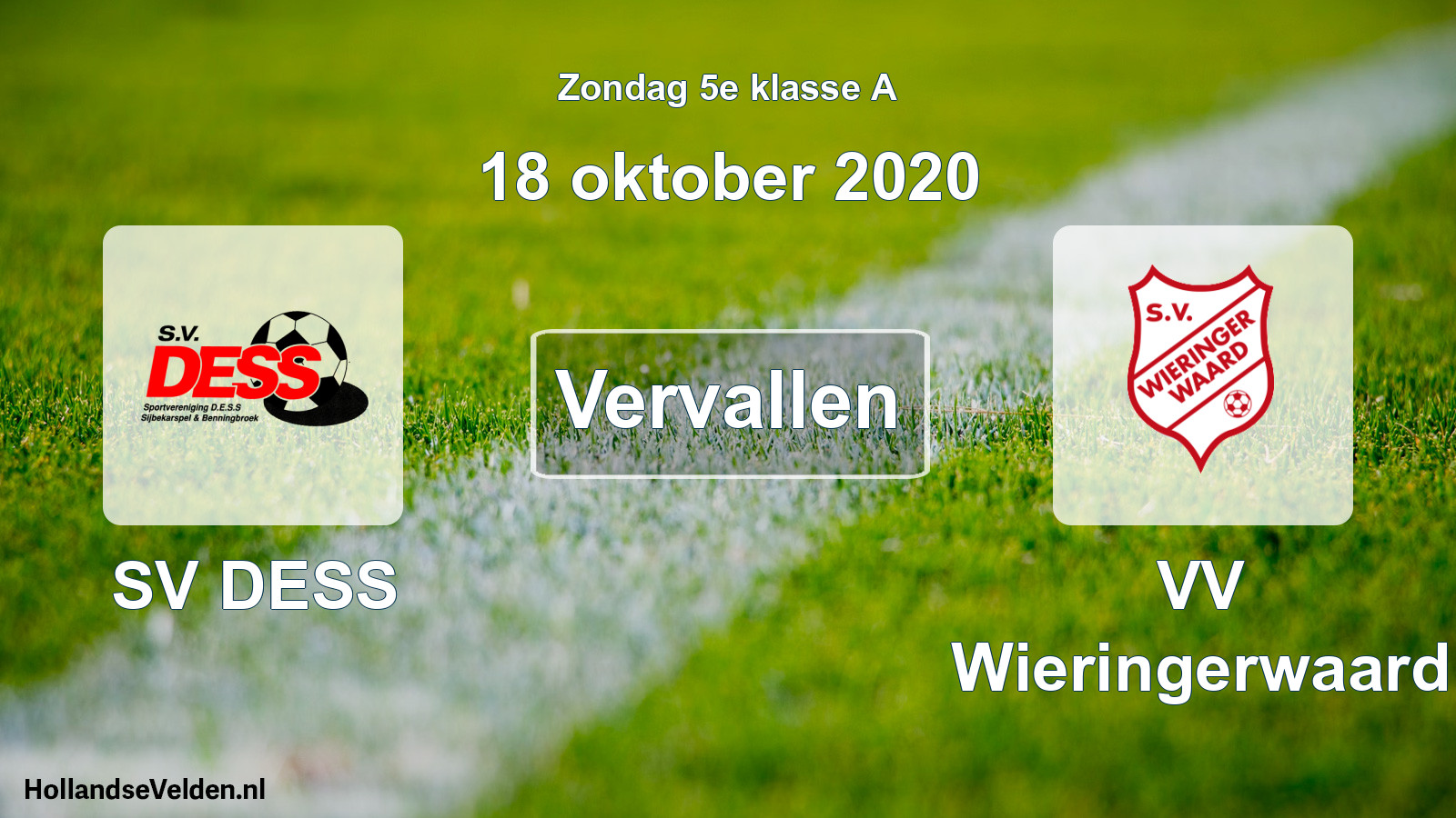 Scheduled Match: SV DESS - VV Wieringerwaard (18 October 2020)