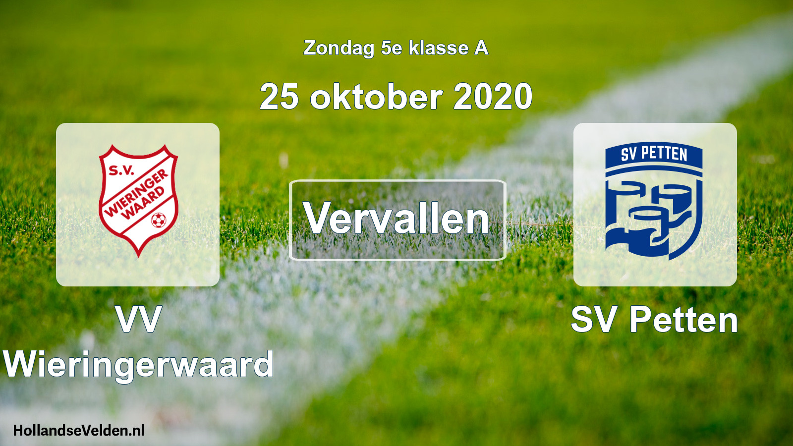 Scheduled Match: VV Wieringerwaard - SV Petten (25 October 2020)