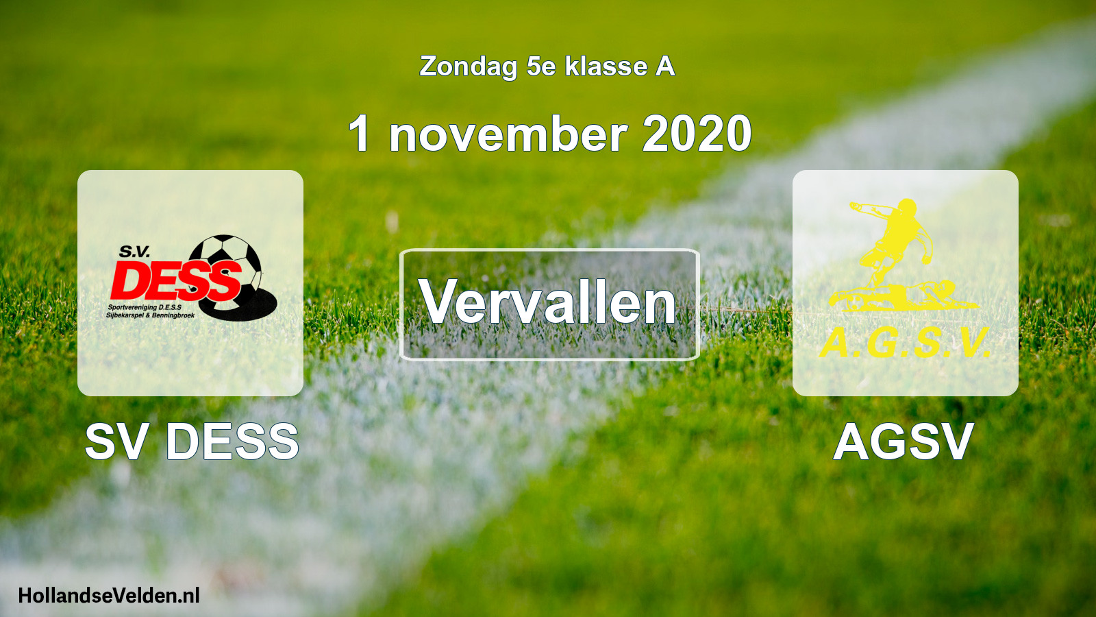 Scheduled Match: SV DESS - AGSV (1 November 2020)