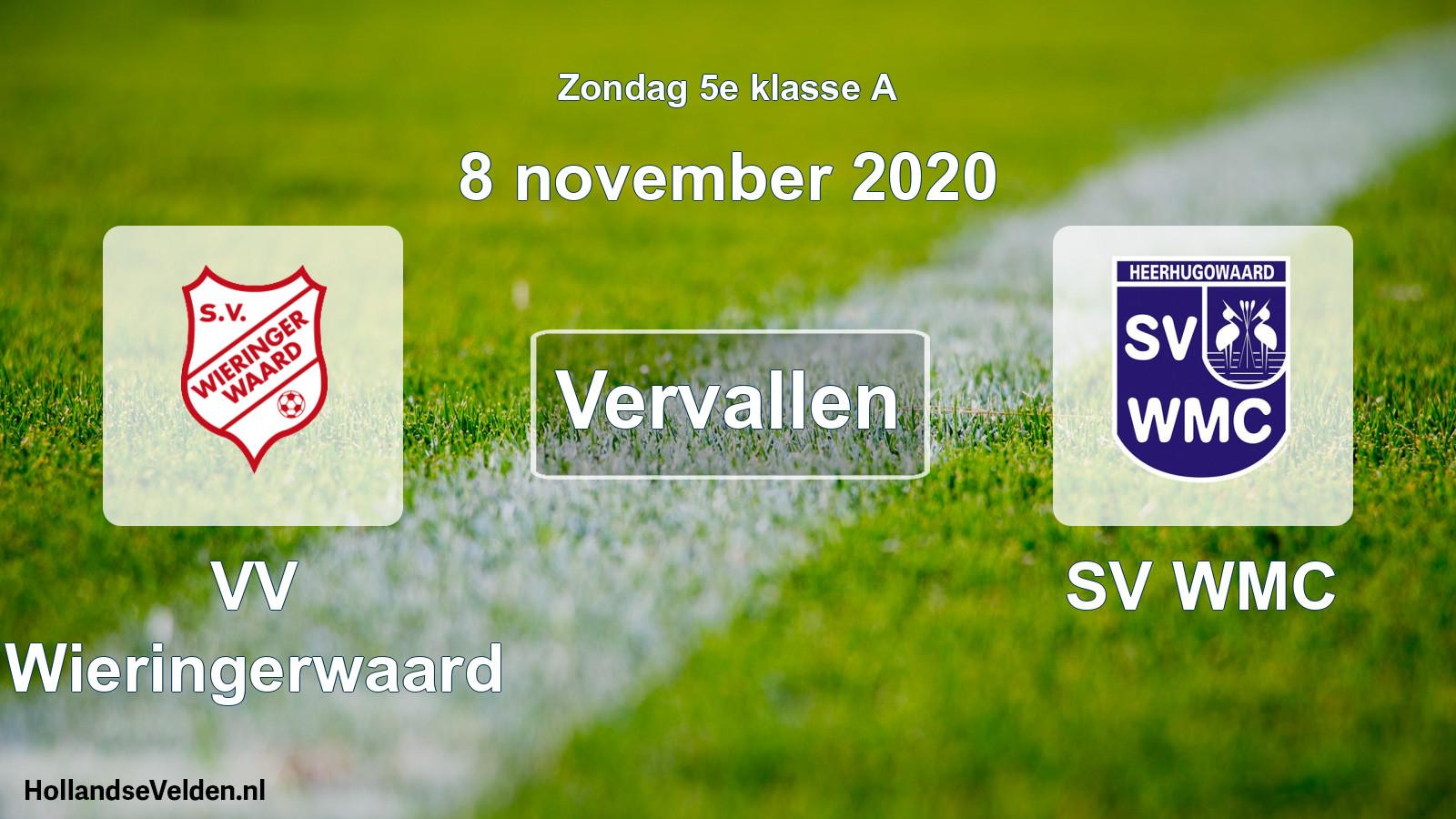 Scheduled Match: VV Wieringerwaard - SV WMC (8 November 2020)
