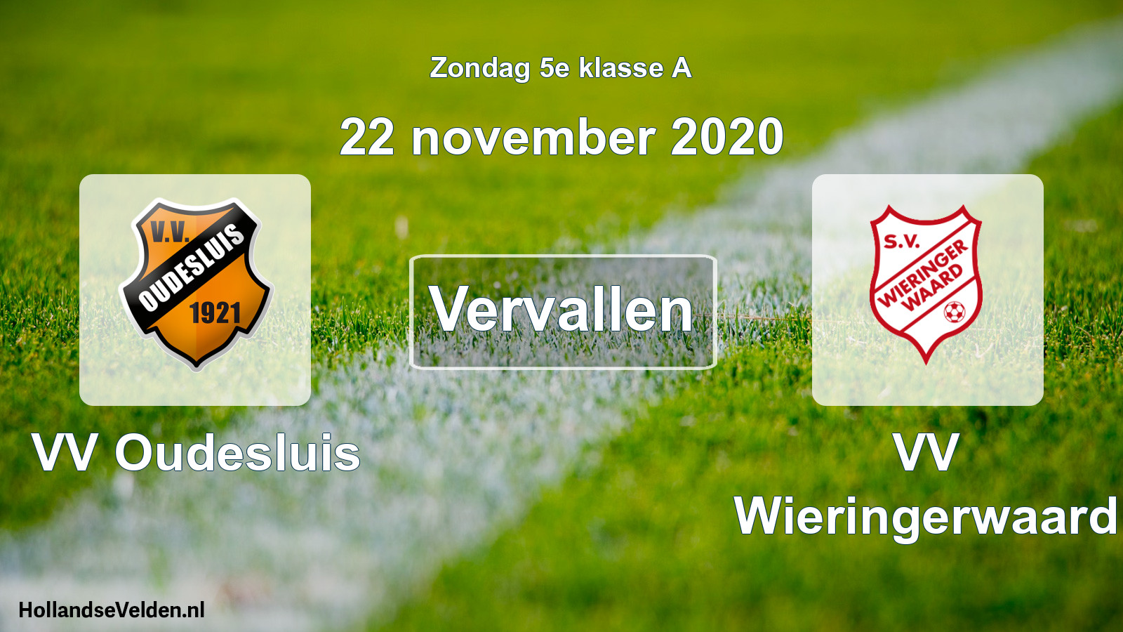 Scheduled Match: VV Oudesluis - VV Wieringerwaard (22 November 2020)