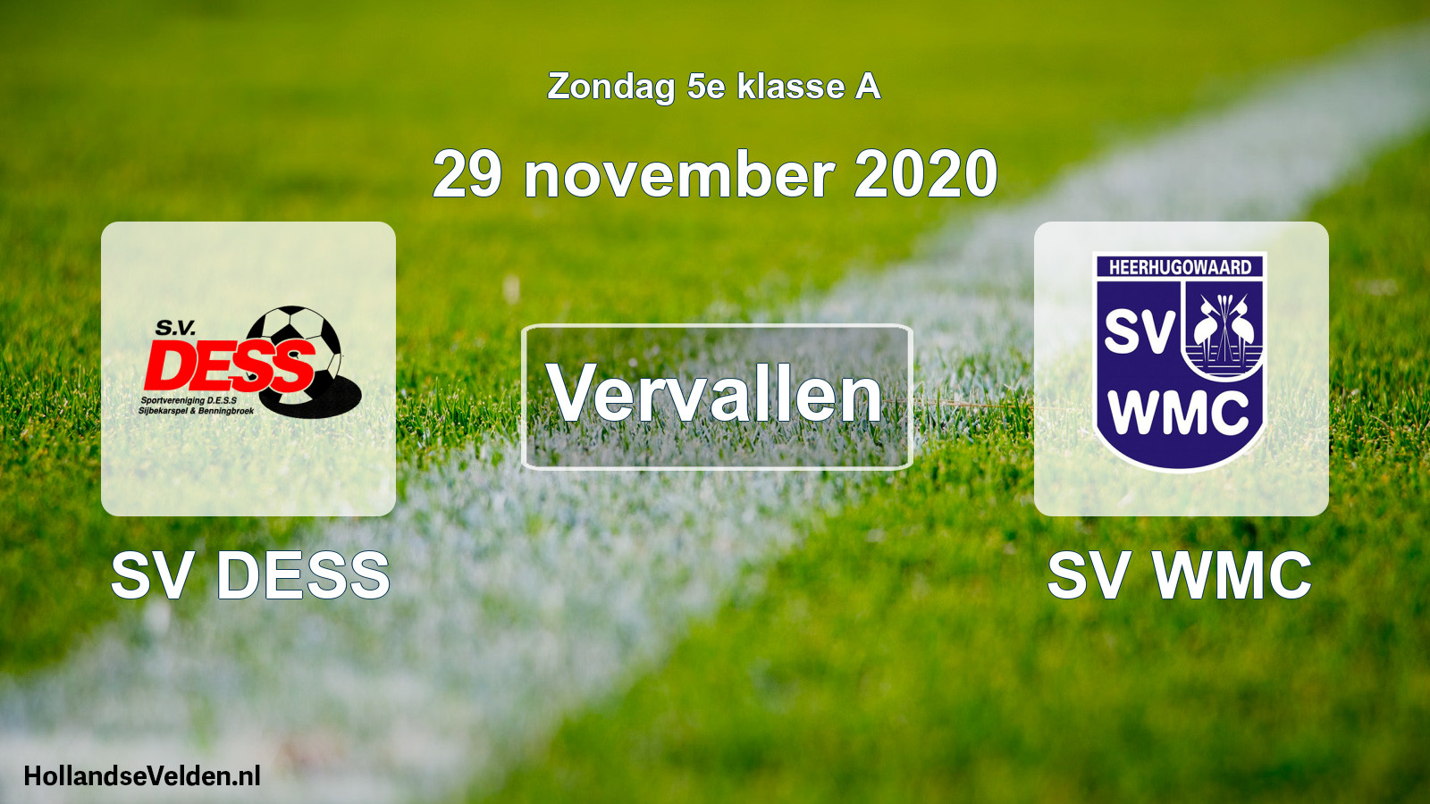 Scheduled Match: SV DESS - SV WMC (29 November 2020)