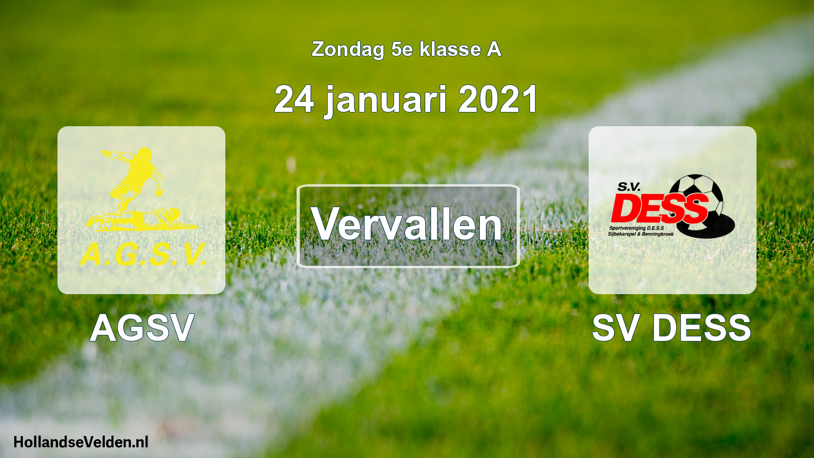 Scheduled Match: AGSV - SV DESS (24 January 2021)