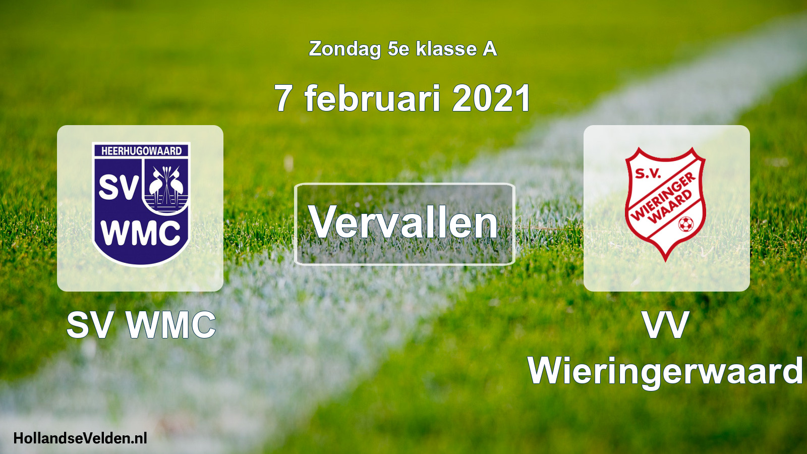 Scheduled Match: SV WMC - VV Wieringerwaard (7 February 2021)