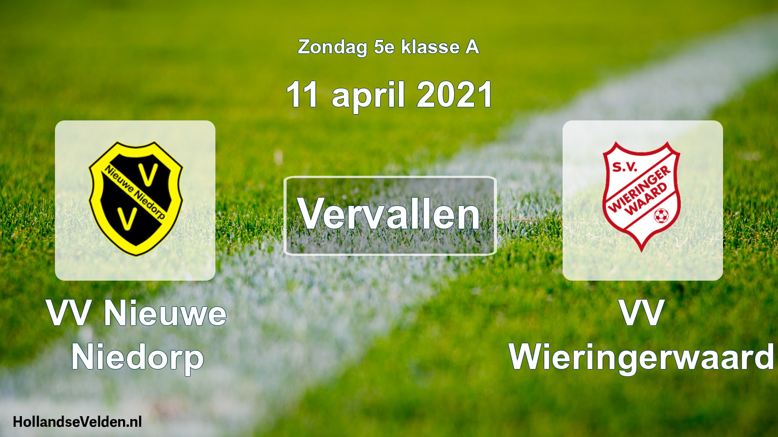 Scheduled Match: VV Nieuwe Niedorp - VV Wieringerwaard (11 April 2021)