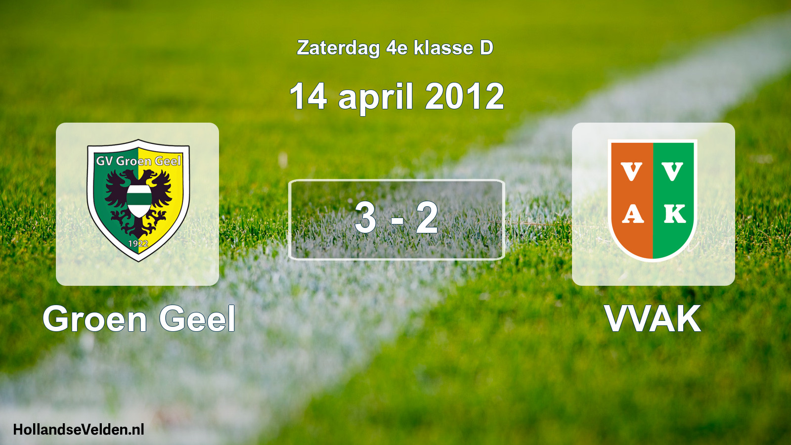 Total number of matches played: Groen Geel - VVAK 3 - 2 (14 April 2012)