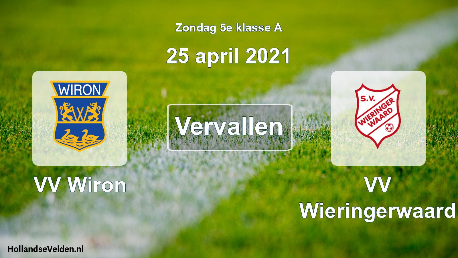 Scheduled Match: VV Wiron - VV Wieringerwaard (25 April 2021)