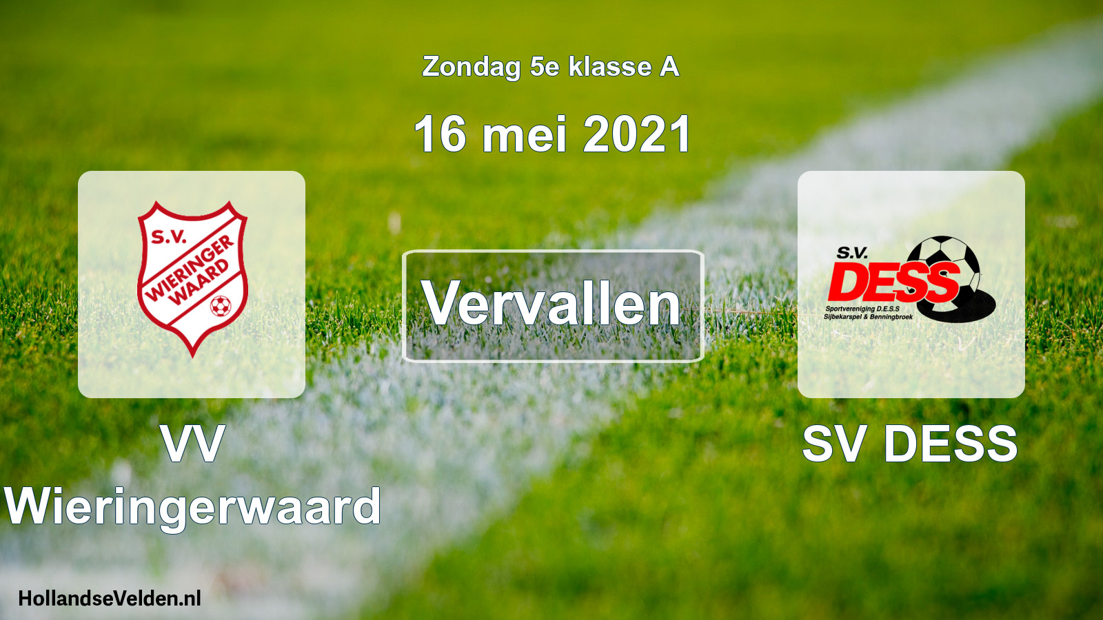 Scheduled Match: VV Wieringerwaard - SV DESS (16 May 2021)