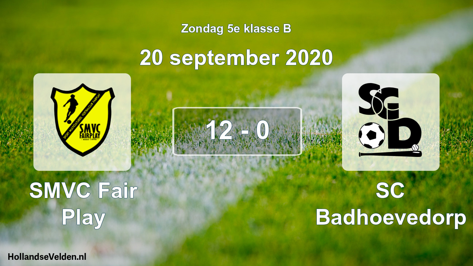 Total number of matches played: SMVC Fair Play - SC Badhoevedorp 12 - 0 (20 September 2020)