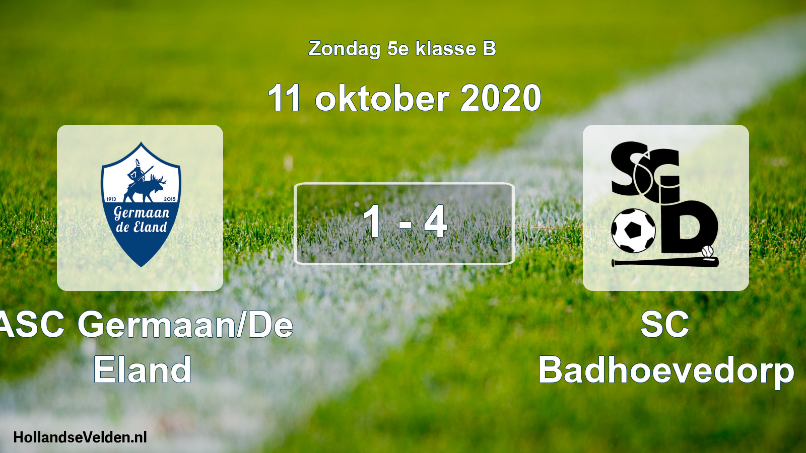 Total number of matches played: ASC Germaan/De Eland - SC Badhoevedorp 1 - 4 (11 October 2020)