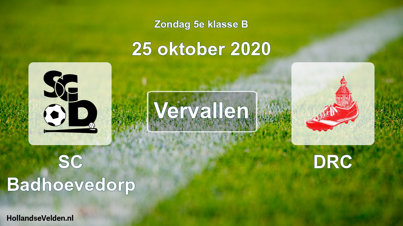 Scheduled Match: SC Badhoevedorp - DRC (25 October 2020)