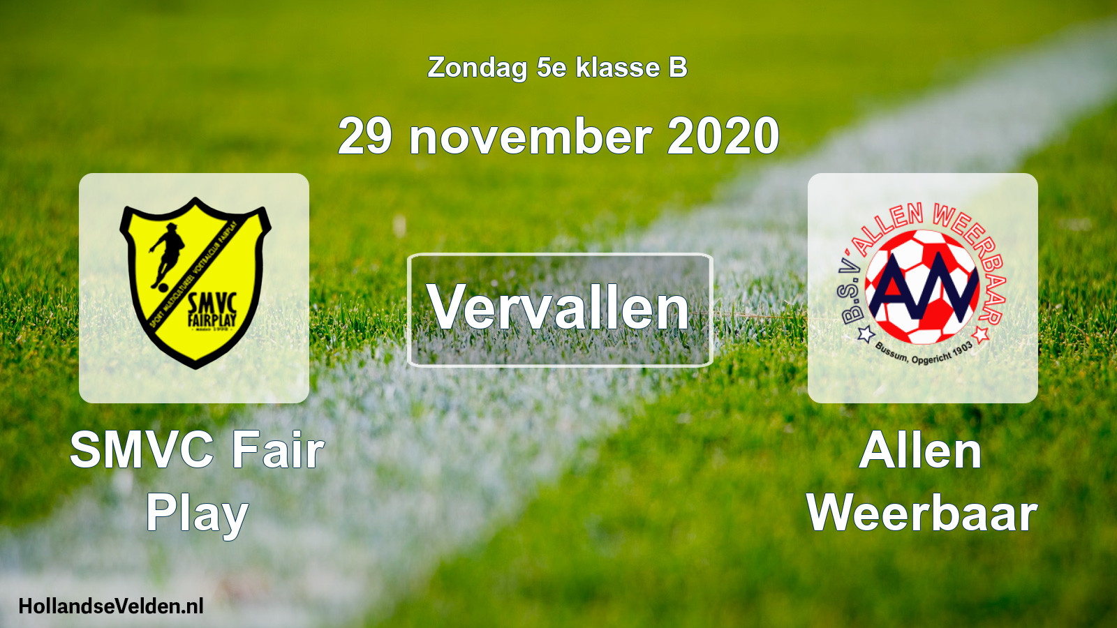 Scheduled Match: SMVC Fair Play - Allen Weerbaar (29 November 2020)