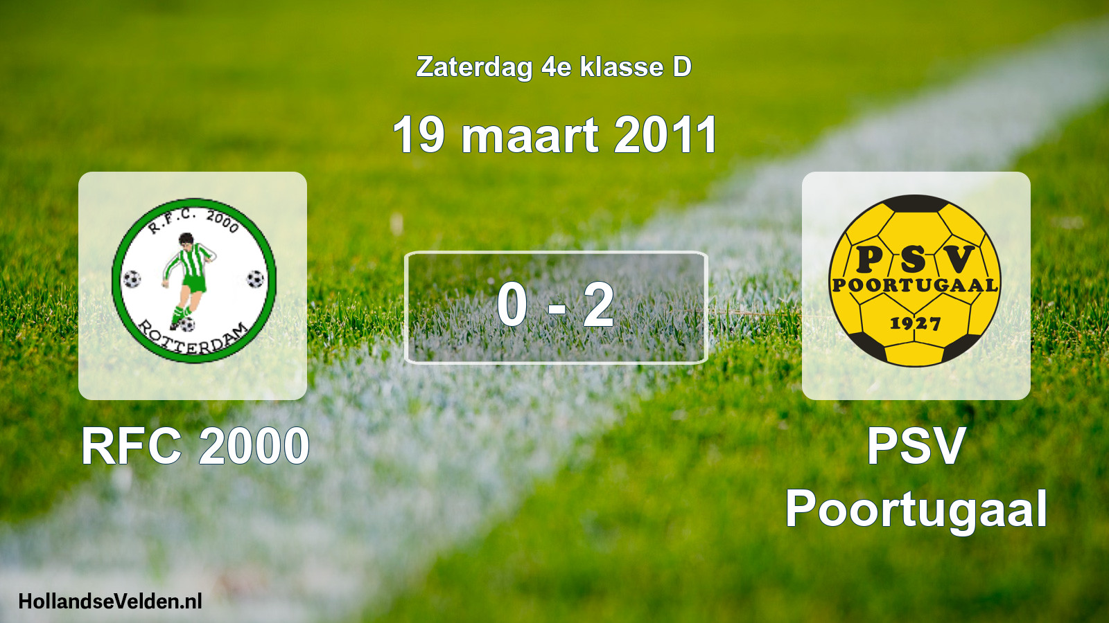Total number of matches played: RFC 2000 - PSV Poortugaal 0 - 2 (19 March 2011)