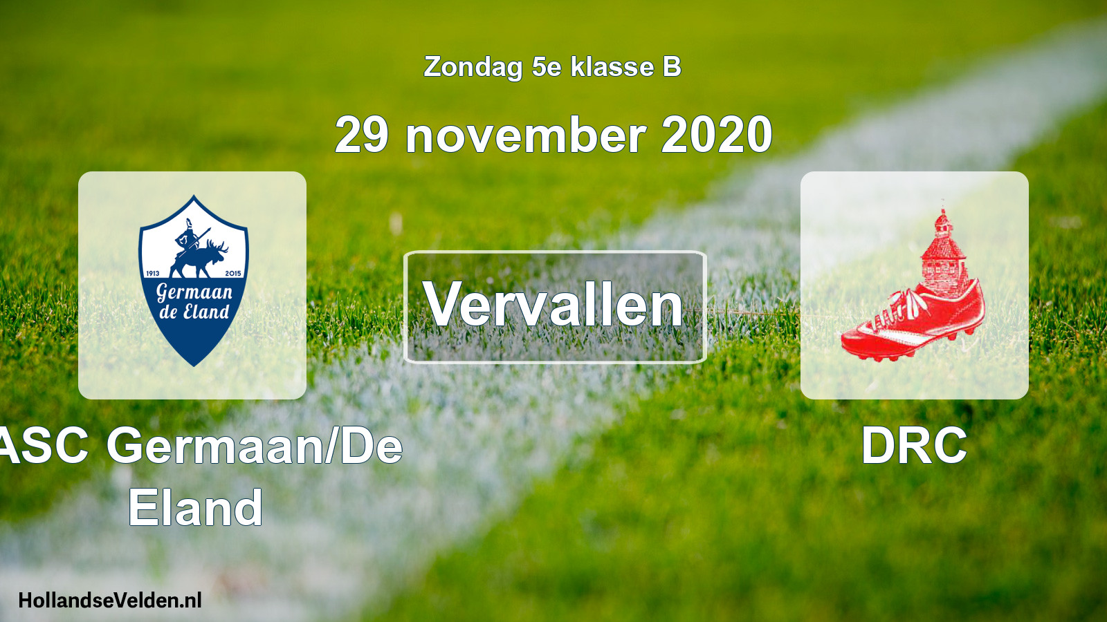 Scheduled Match: ASC Germaan/De Eland - DRC (29 November 2020)