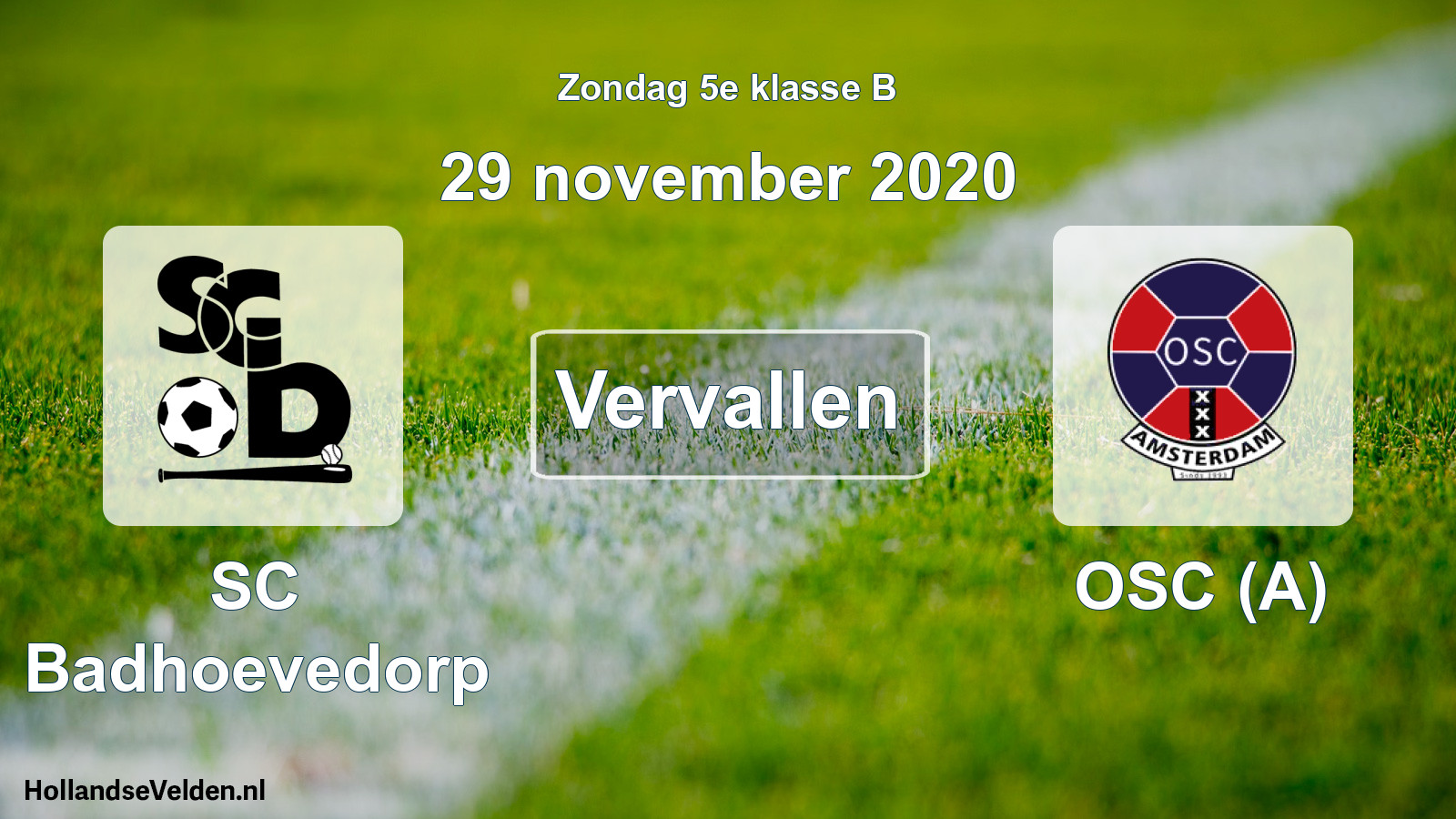 Scheduled Match: SC Badhoevedorp - OSC (A) (29 November 2020)