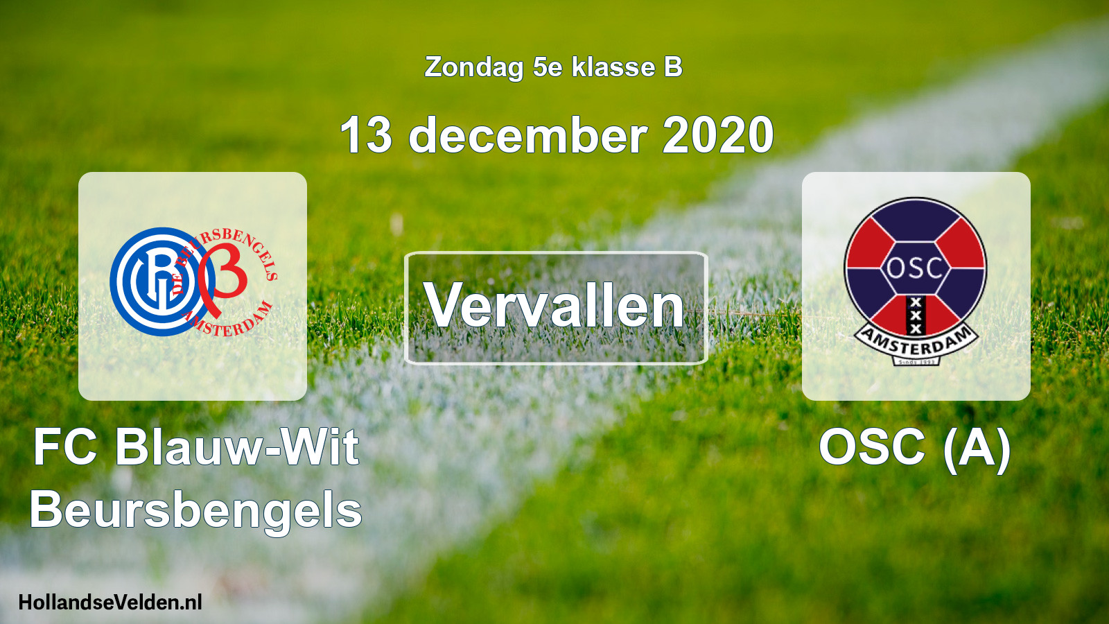 Scheduled Match: FC Blauw-Wit Beursbengels - OSC (A) (13 December 2020)
