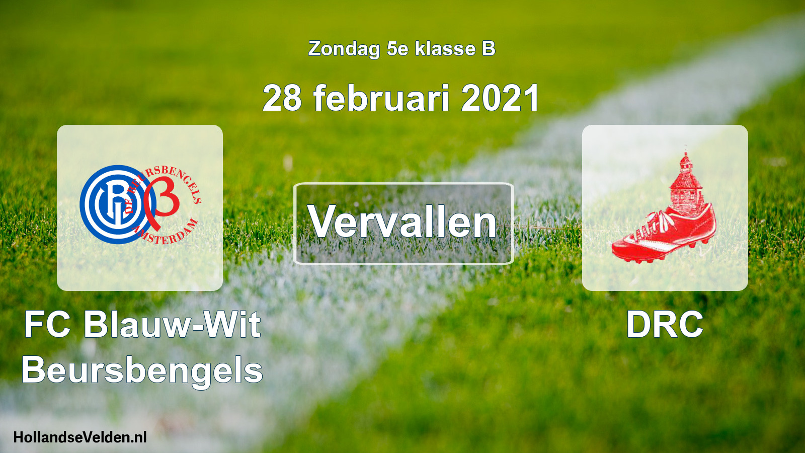 Scheduled Match: FC Blauw-Wit Beursbengels - DRC (28 February 2021)