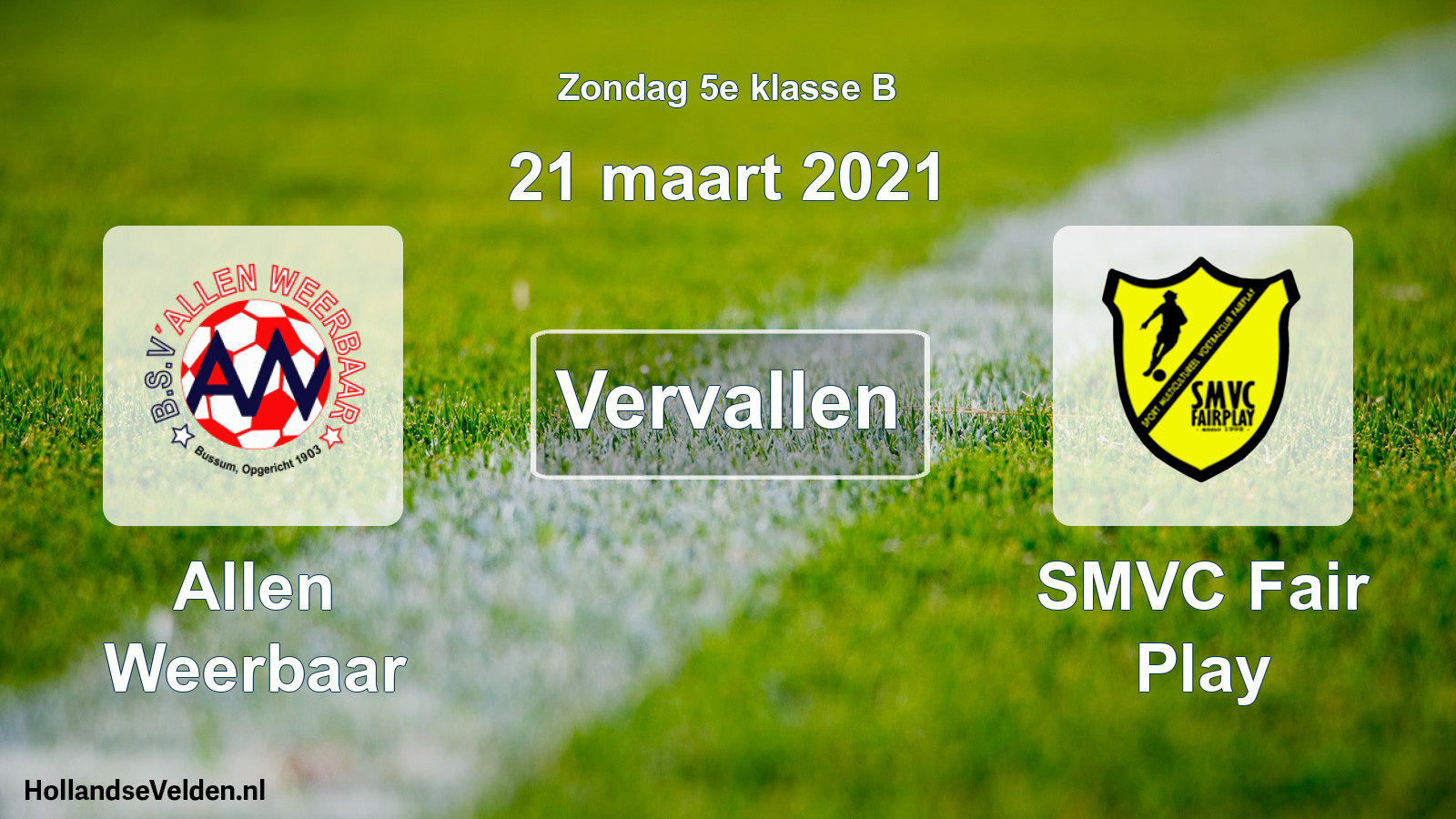 Scheduled Match: Allen Weerbaar - SMVC Fair Play (21 March 2021)