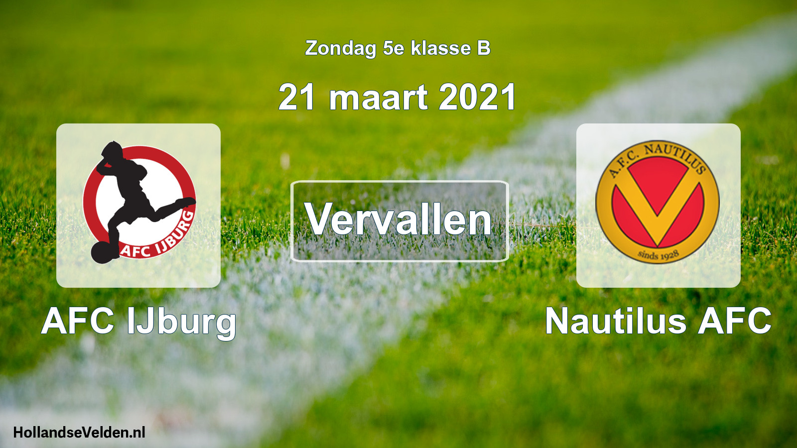 Scheduled Match: AFC IJburg - Nautilus AFC (21 March 2021)