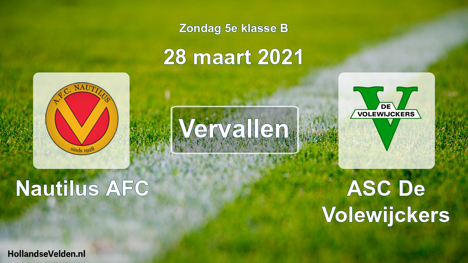 Scheduled Match: Nautilus AFC - ASC De Volewijckers (28 March 2021)
