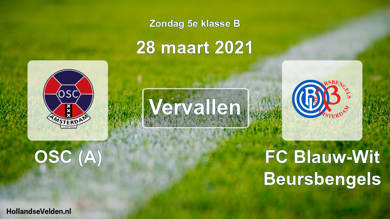 Scheduled Match: OSC (A) - FC Blauw-Wit Beursbengels (28 March 2021)